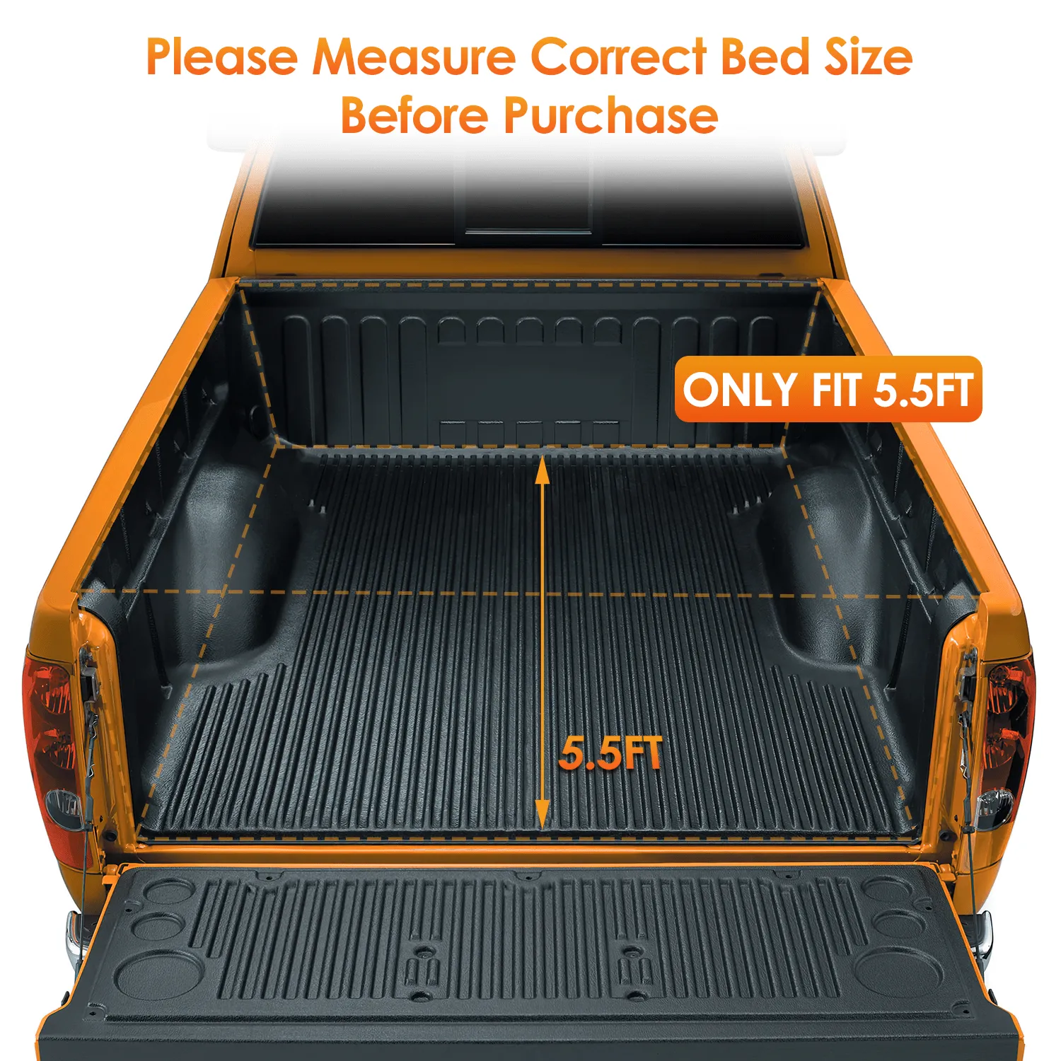5.5ft Soft Roll Up Truck Bed Cover for Ford F150 2015-2024