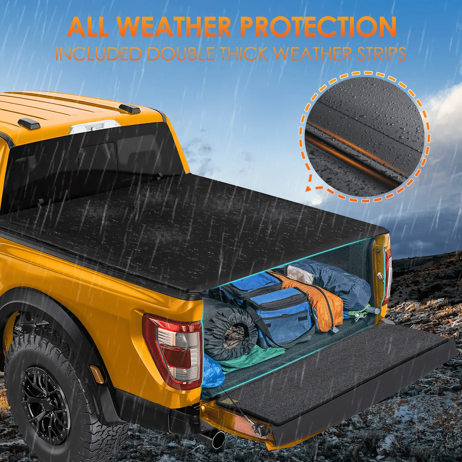 5.5ft Soft Roll Up Truck Bed Cover for Ford F150 2015-2024