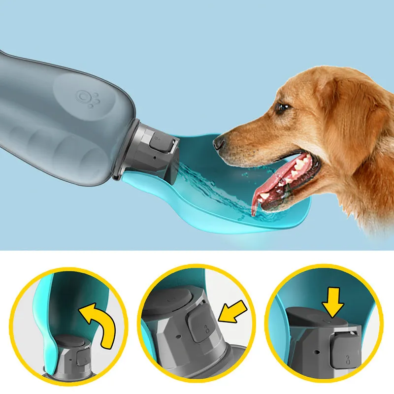 800ml Dogs Water Bottle Portable High Capacity Leakproof Pet
