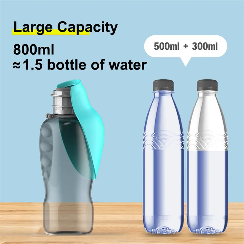 800ml Dogs Water Bottle Portable High Capacity Leakproof Pet