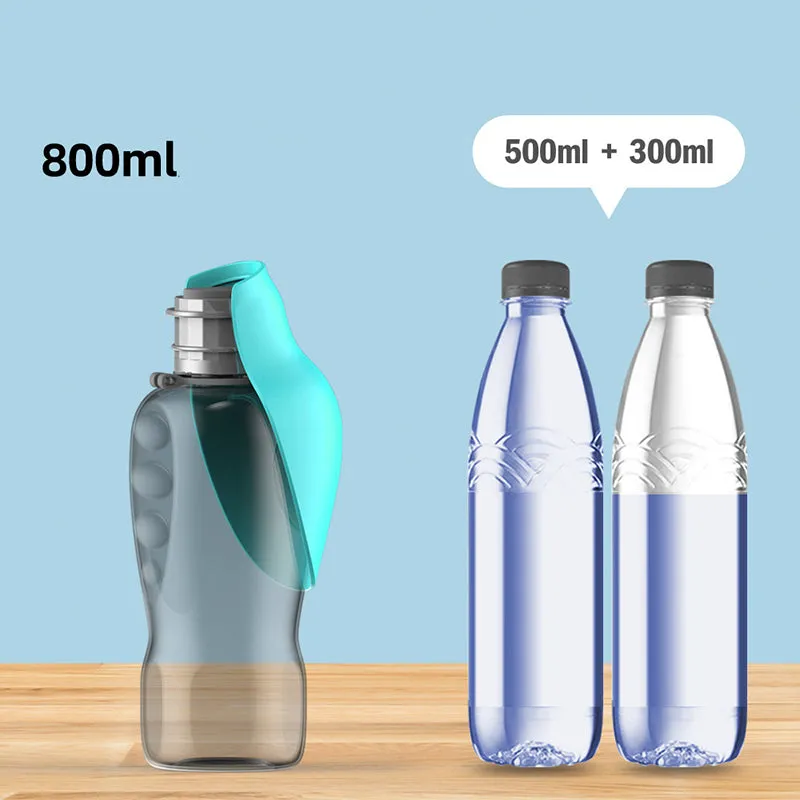 800ml Dogs Water Bottle Portable High Capacity Leakproof Pet