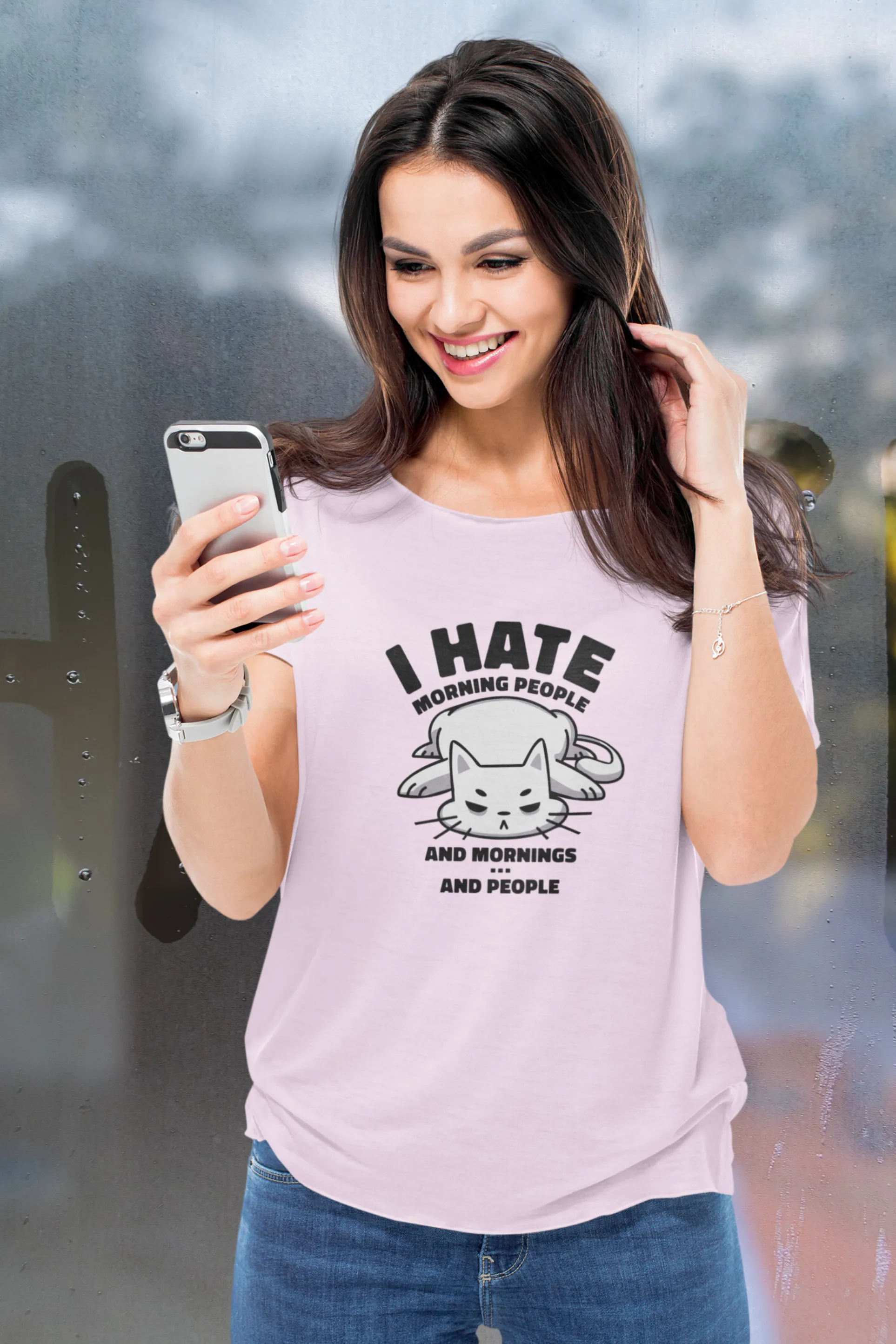 Angry Cat Printed T-shirt for women