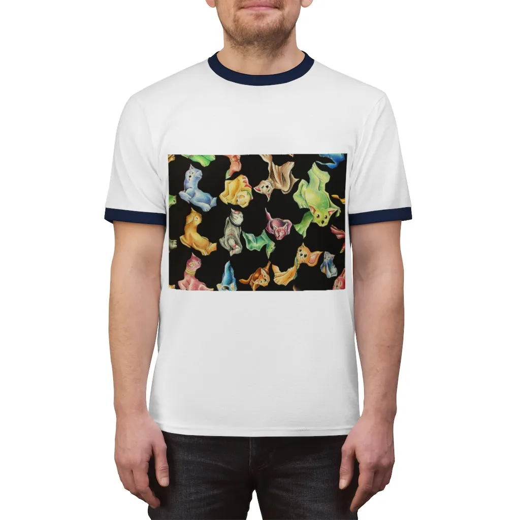 Angry Cat Unisex Ringer Tee