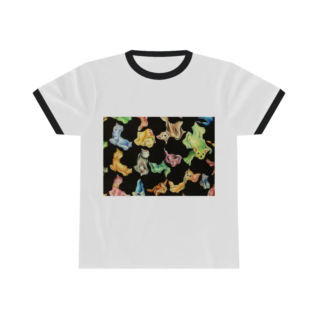 Angry Cat Unisex Ringer Tee
