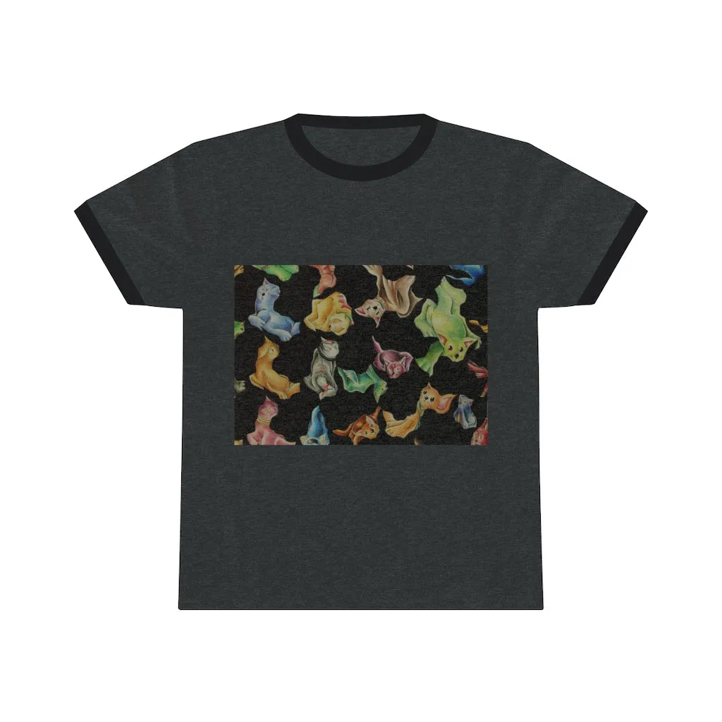 Angry Cat Unisex Ringer Tee