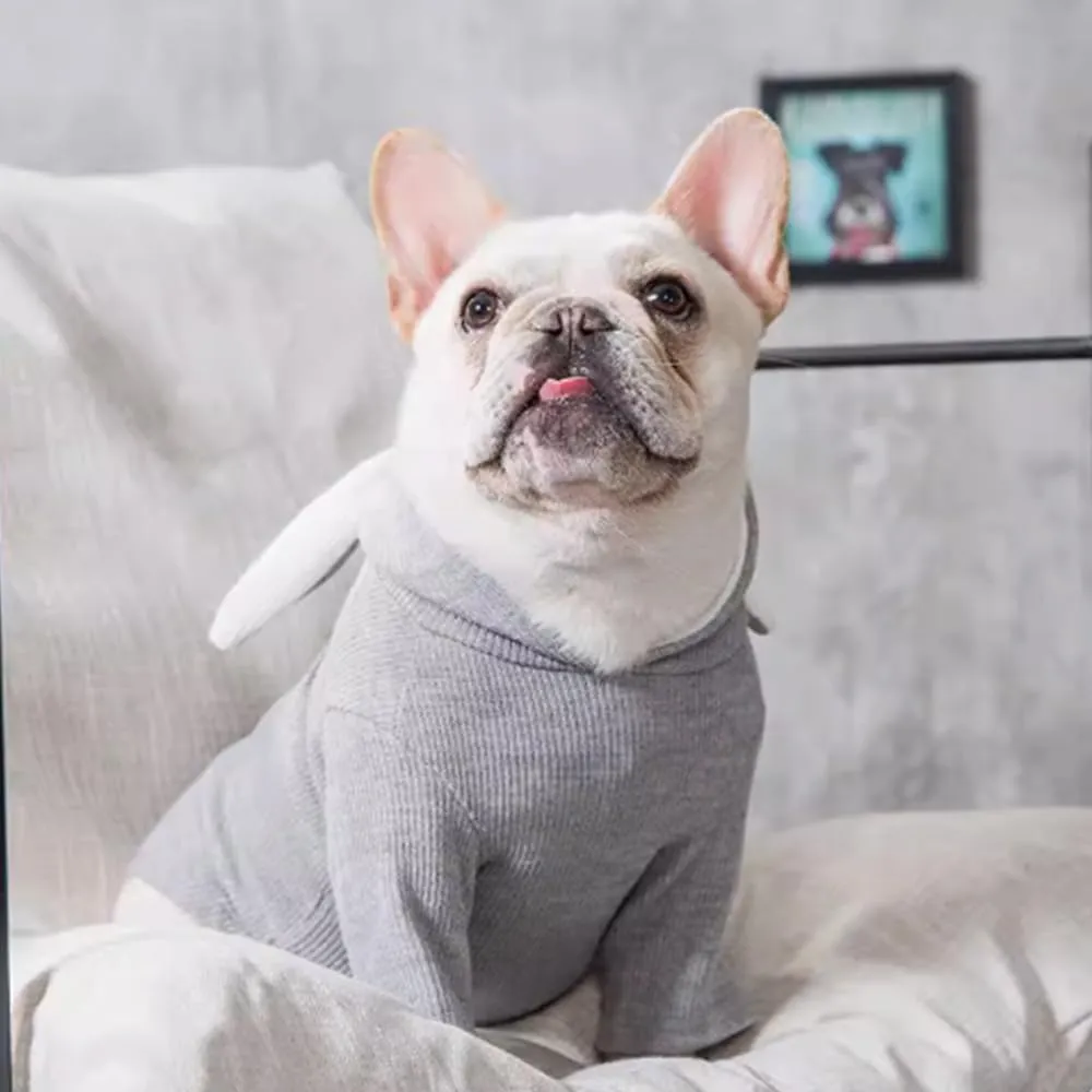 ANIAC Funny Dog Hoodies for Small Dog Girl Boy Bunny Ears Dog Clothes Hooded Puppy Sweatshirt Cat Apparel Pet Costume for Easter Halloween Christmas Holiday (Small, Grey)