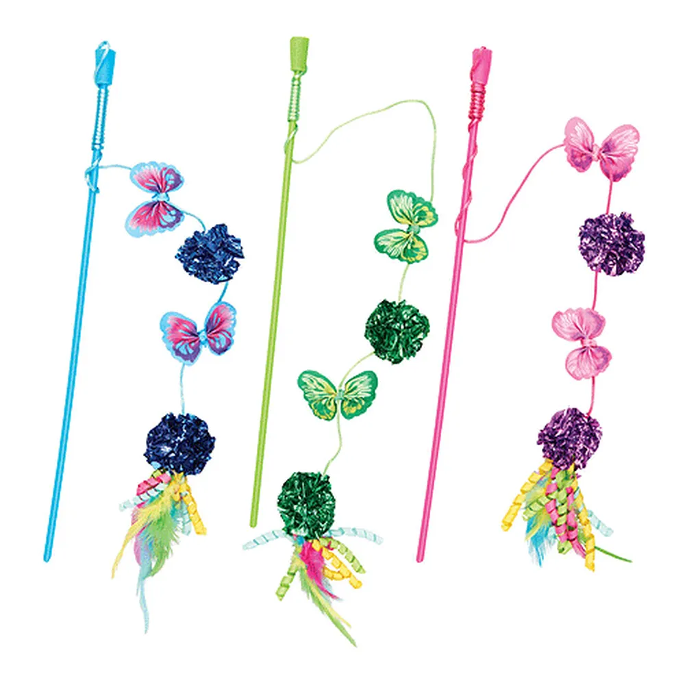 Butterfly & Mylar Cat Wand