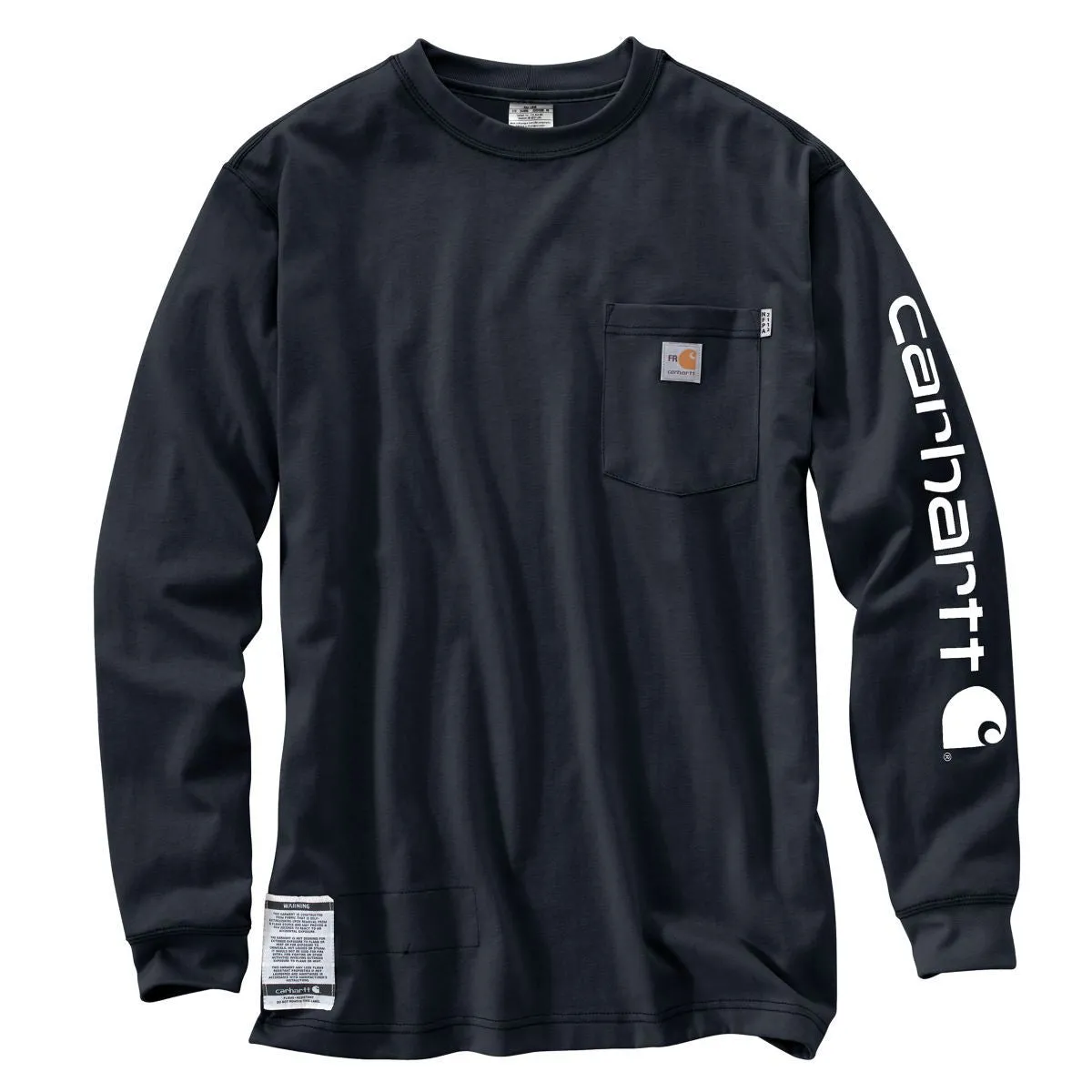 Carhartt Men's Dark Navy Flame-Resistant Force Cotton Graphic Long Sleeve T-Shirt