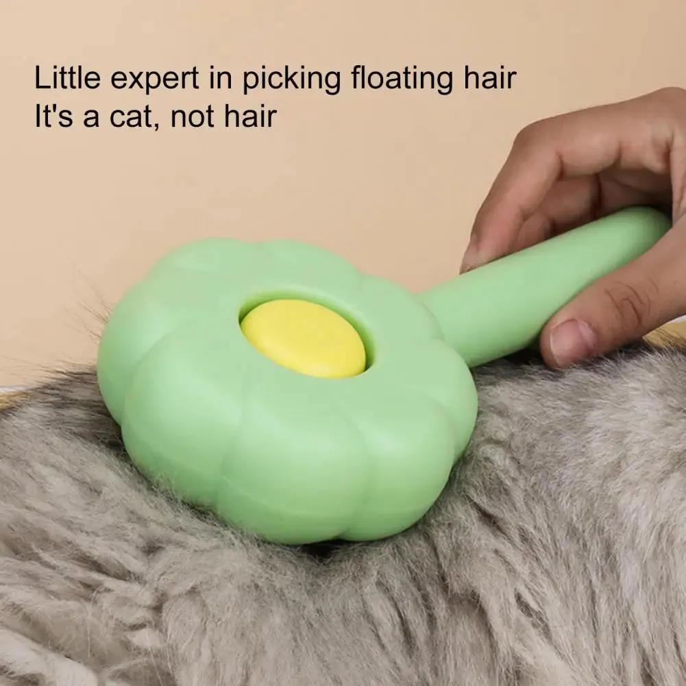 Cat Grooming Brush | Deep Hair Removal with Comfortable Bristles & One-Click Cleaning