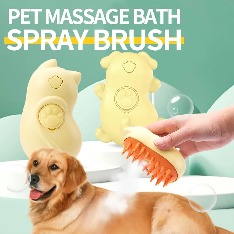 Cat Steamy Brush, New 3 in 1 Spray Cat Brush, Cat Steamer Brush for Massage, Self Cleaning Steam Cat Brush for Removing Tangled And Loosse Hair (A)