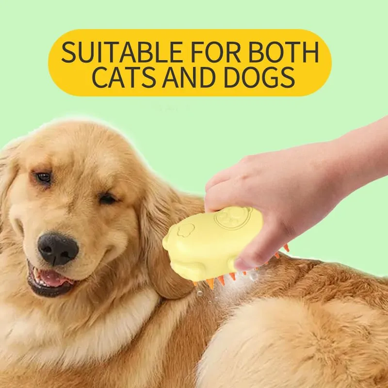 Cat Steamy Brush, New 3 in 1 Spray Cat Brush, Cat Steamer Brush for Massage, Self Cleaning Steam Cat Brush for Removing Tangled And Loosse Hair (A)