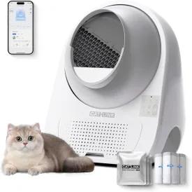 CATLINK Luxury Pro-X Automatic Self-Cleaning Cat Litter Box, Health Monitoring, Automatic Cat Litter Box for Multiple Cats, Triple Odor Control, Large Wastes Bin Capacity, Includes C70*3 and 60 Liners