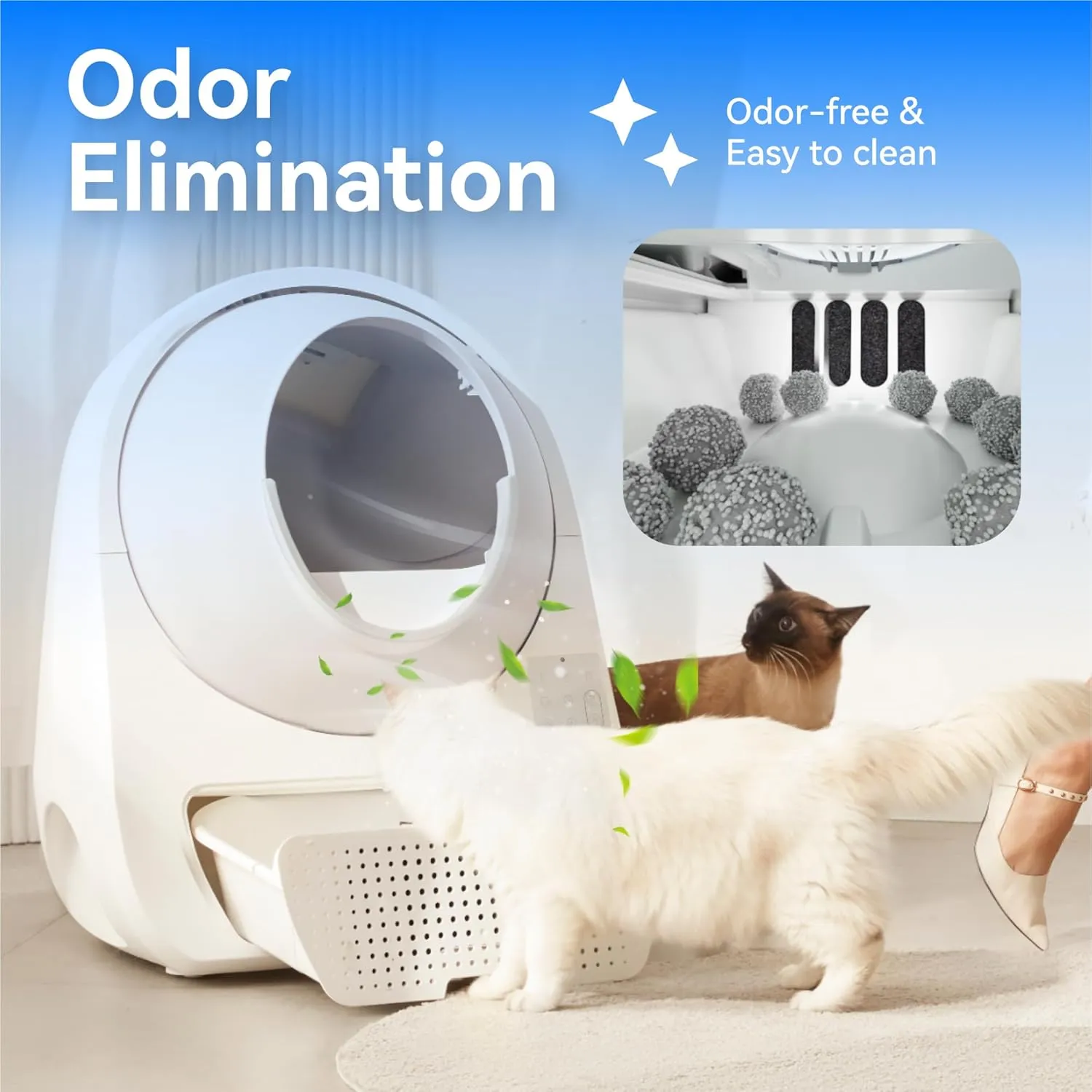 CATLINK Luxury Pro-X Automatic Self-Cleaning Cat Litter Box, Health Monitoring, Automatic Cat Litter Box for Multiple Cats, Triple Odor Control, Large Wastes Bin Capacity, Includes C70*3 and 60 Liners