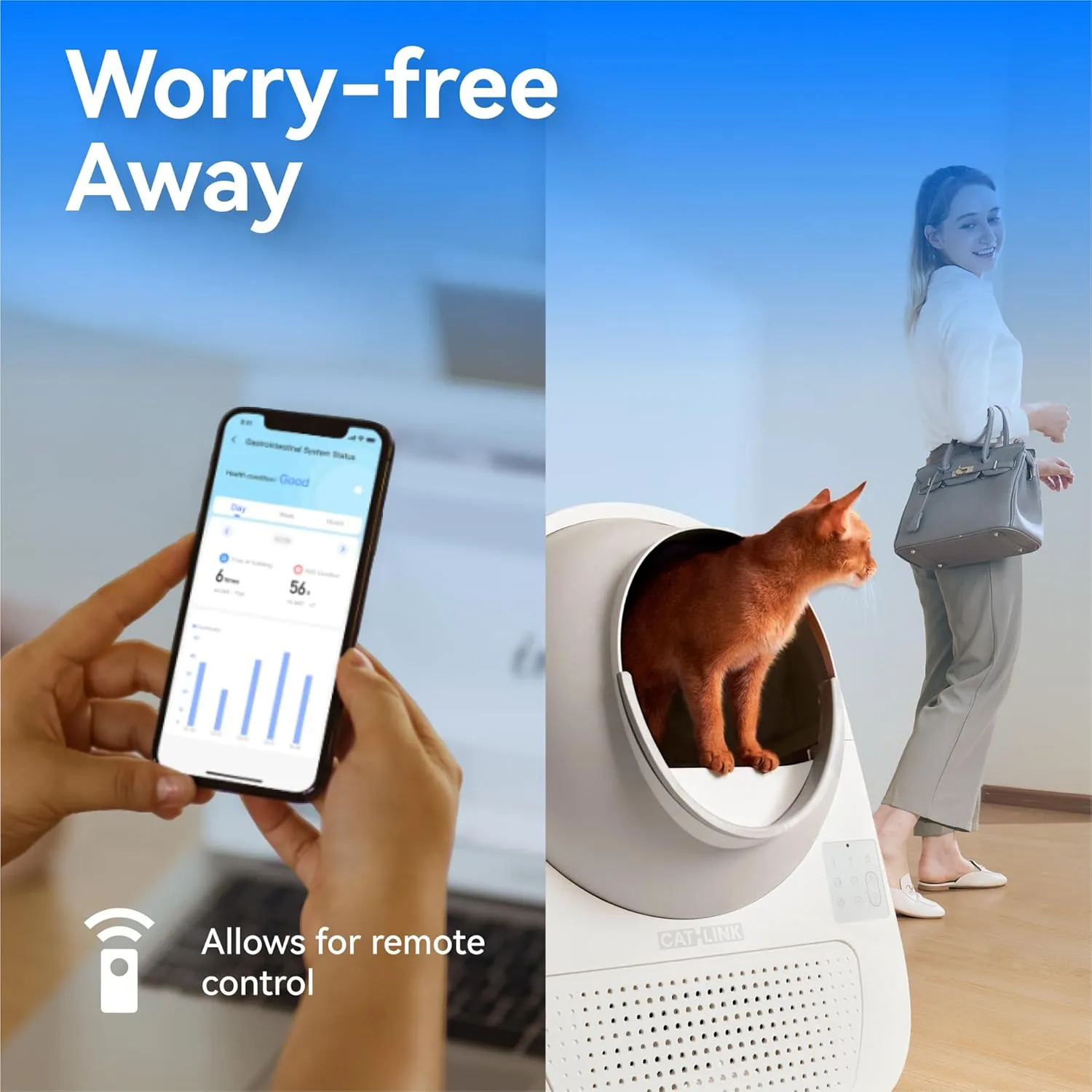 CATLINK Luxury Pro-X Automatic Self-Cleaning Cat Litter Box, Health Monitoring, Automatic Cat Litter Box for Multiple Cats, Triple Odor Control, Large Wastes Bin Capacity, Includes C70*3 and 60 Liners