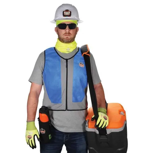 Chill-its 6667 Wet Evaporative Pva Cooling Vest With Zipper, Pva, 5x-large, Blue, Ships In 1-3 Business Days