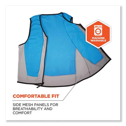 Chill-its 6667 Wet Evaporative Pva Cooling Vest With Zipper, Pva,  X-large, Blue, Ships In 1-3 Business Days