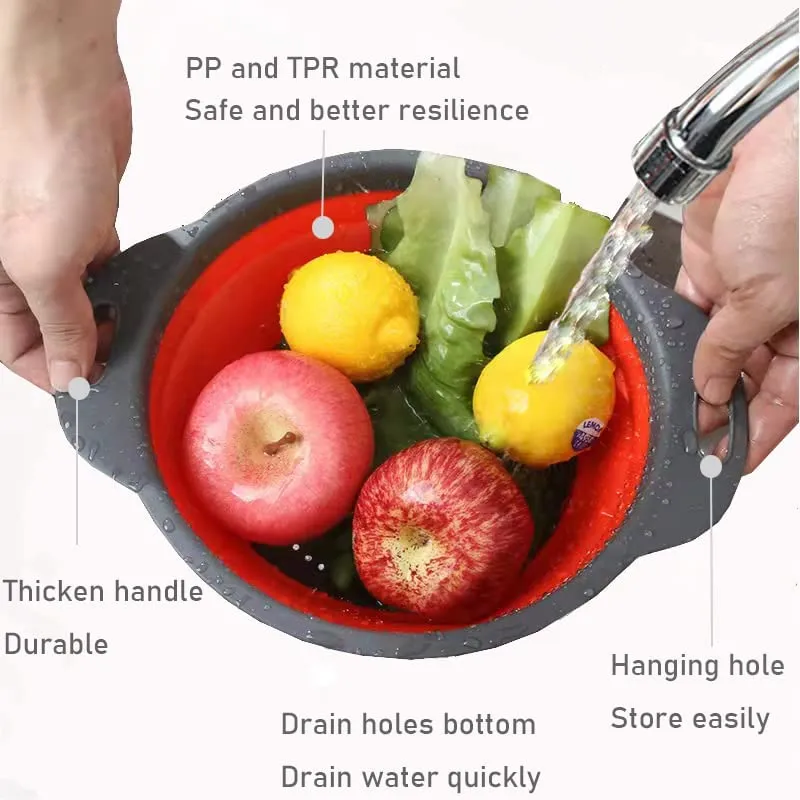 Collapsible Colander, BPA Free Silicone Collapsible Colander