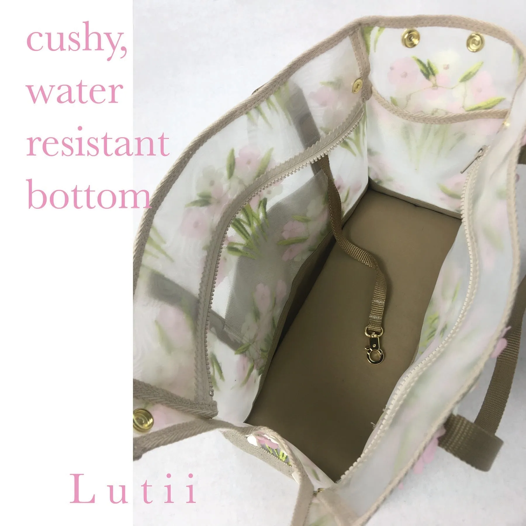 dog carrier, non-overheating, spring/summer lightweight 3D flowered pet tote-"Pink Poppies"