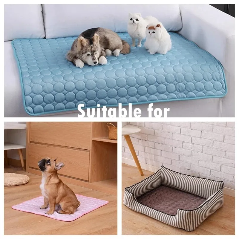 Dog Cooling Mat Summer Pad Mat For Dogs Cat Breathable Blanket Cat Ice