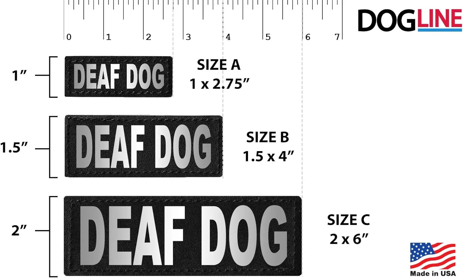 Dogline Deaf Dog Removable Velcro Patches, X-Small