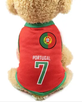 GabeFish Dog World Cup T Shirt Pets Football Jersey Sports Soccer National Team Vest Cat Summer Cool Clothes Apparel Portugal Small