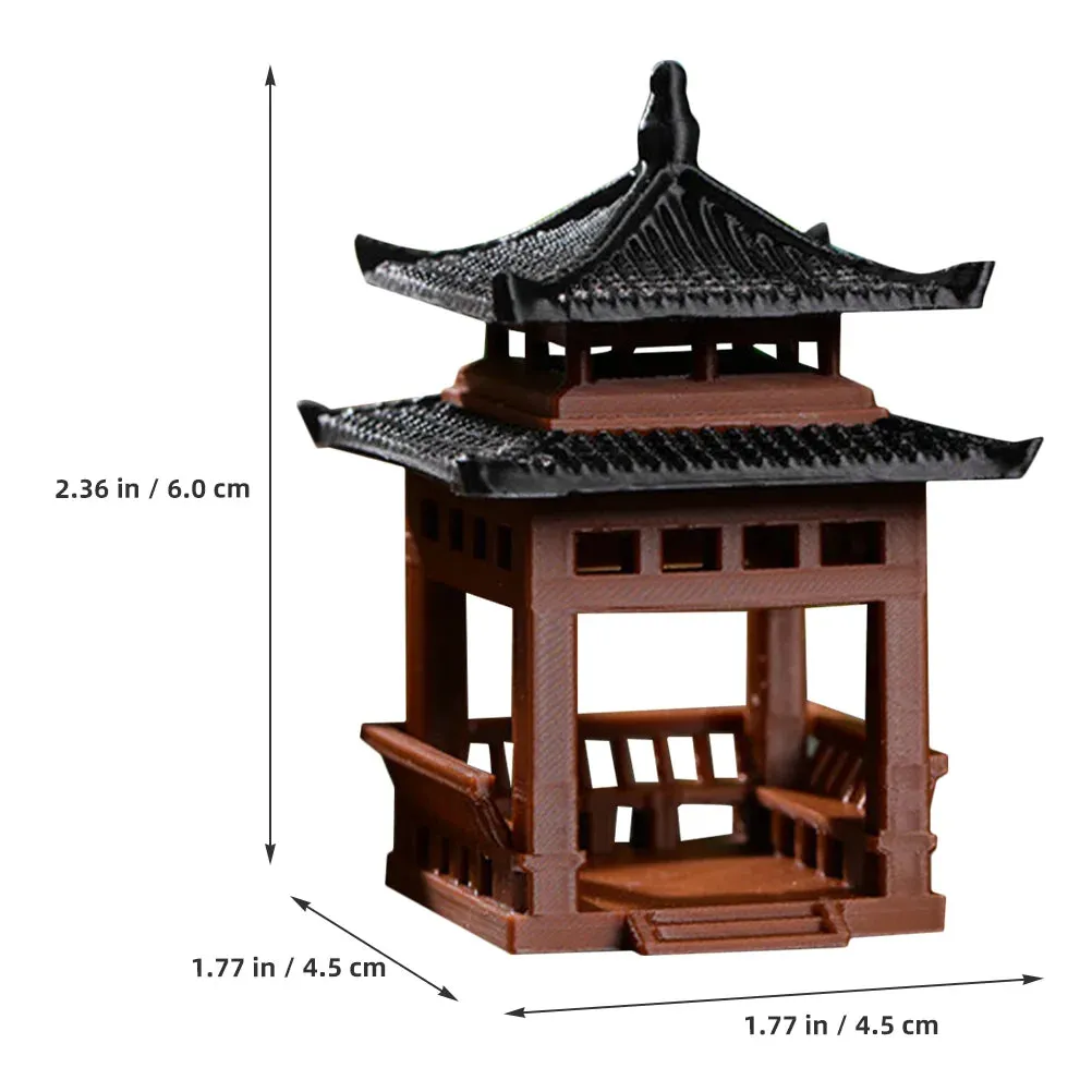 Gazebo Pavilion Small Ornaments Simulation Statue Pagoda Fish Tank Decor Aquarium