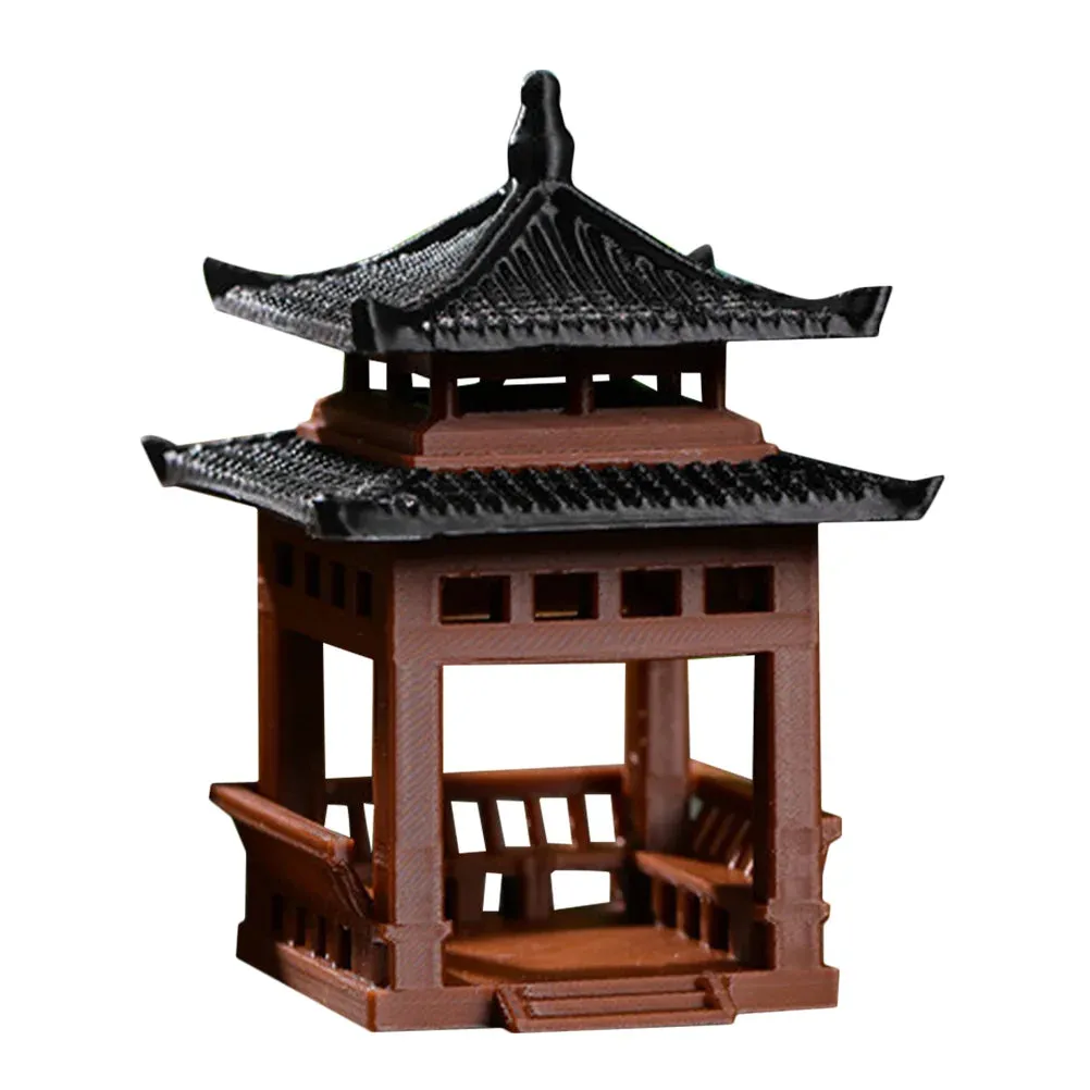 Gazebo Pavilion Small Ornaments Simulation Statue Pagoda Fish Tank Decor Aquarium