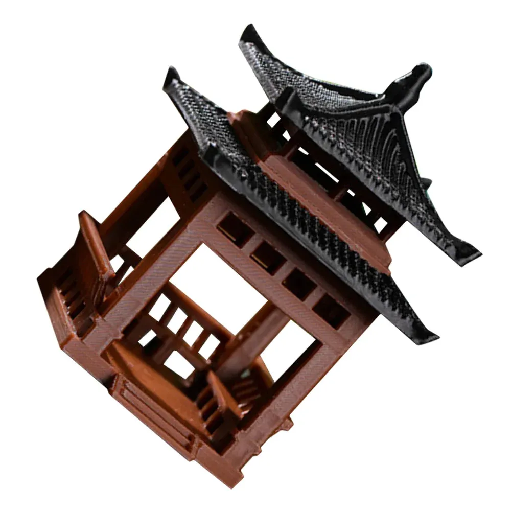 Gazebo Pavilion Small Ornaments Simulation Statue Pagoda Fish Tank Decor Aquarium