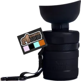 GORILLA GRIP Dog Water Bottle, Portable Water Bowl Dispenser for Dogs, 20 oz Leak Proof Pet Travel Squeeze Bottles, Food Grade Silicone, to Go Puppy Essentials, Hiking Camping Trip Accessories, Black