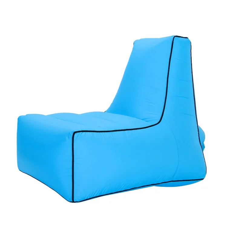 Inflatable Sofa Bed for Camping, Fishing, and Beach, Portable Folding Air Sofa, 33.5 x 31.5 x 29.5 inches (Sky Blue)