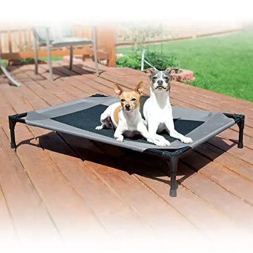 K&H Pet Products Original Pet Cot Elevated Pet Bed, Gray/Mesh, Large