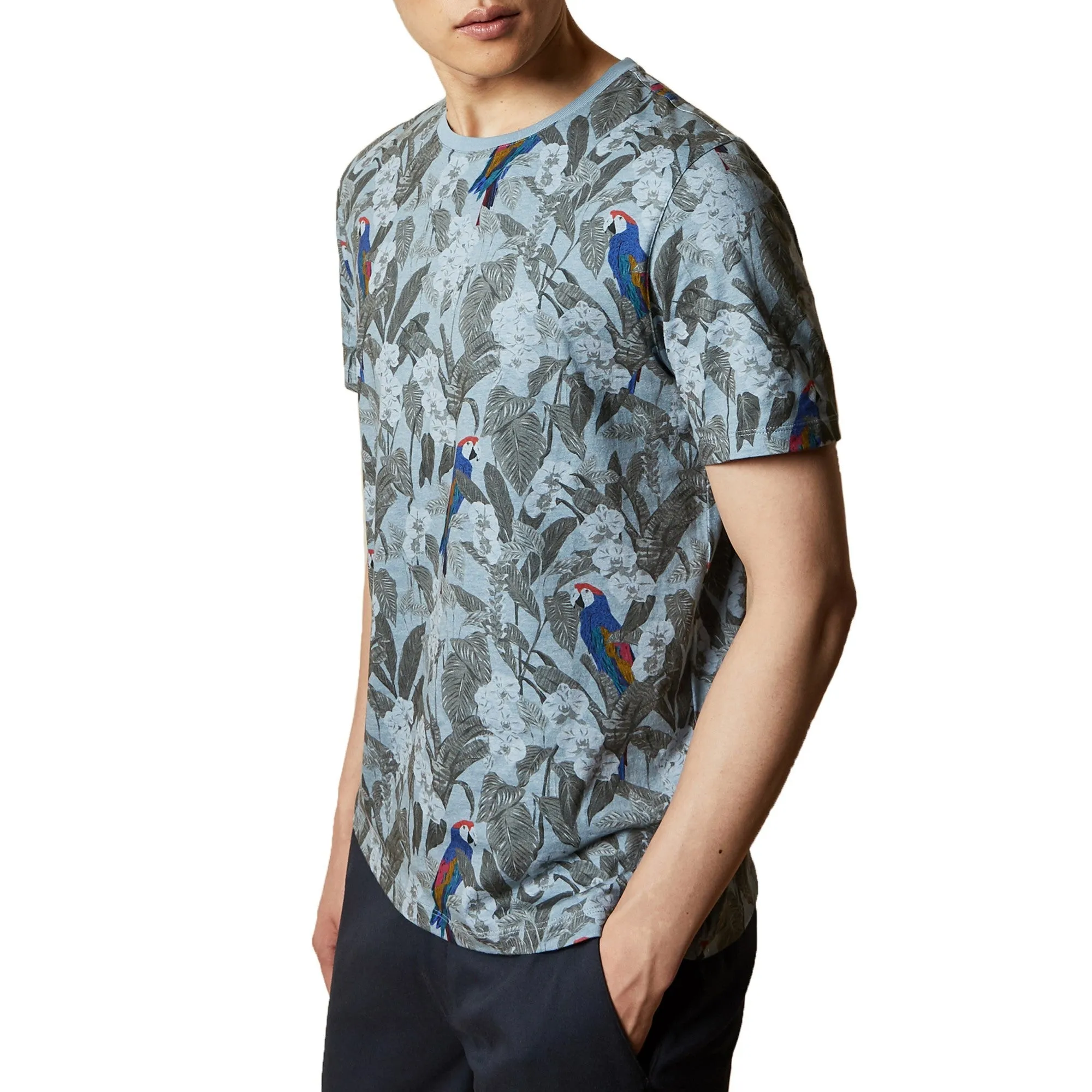 Men Freshte-Ss Printed T-Shirt - Light-Blue