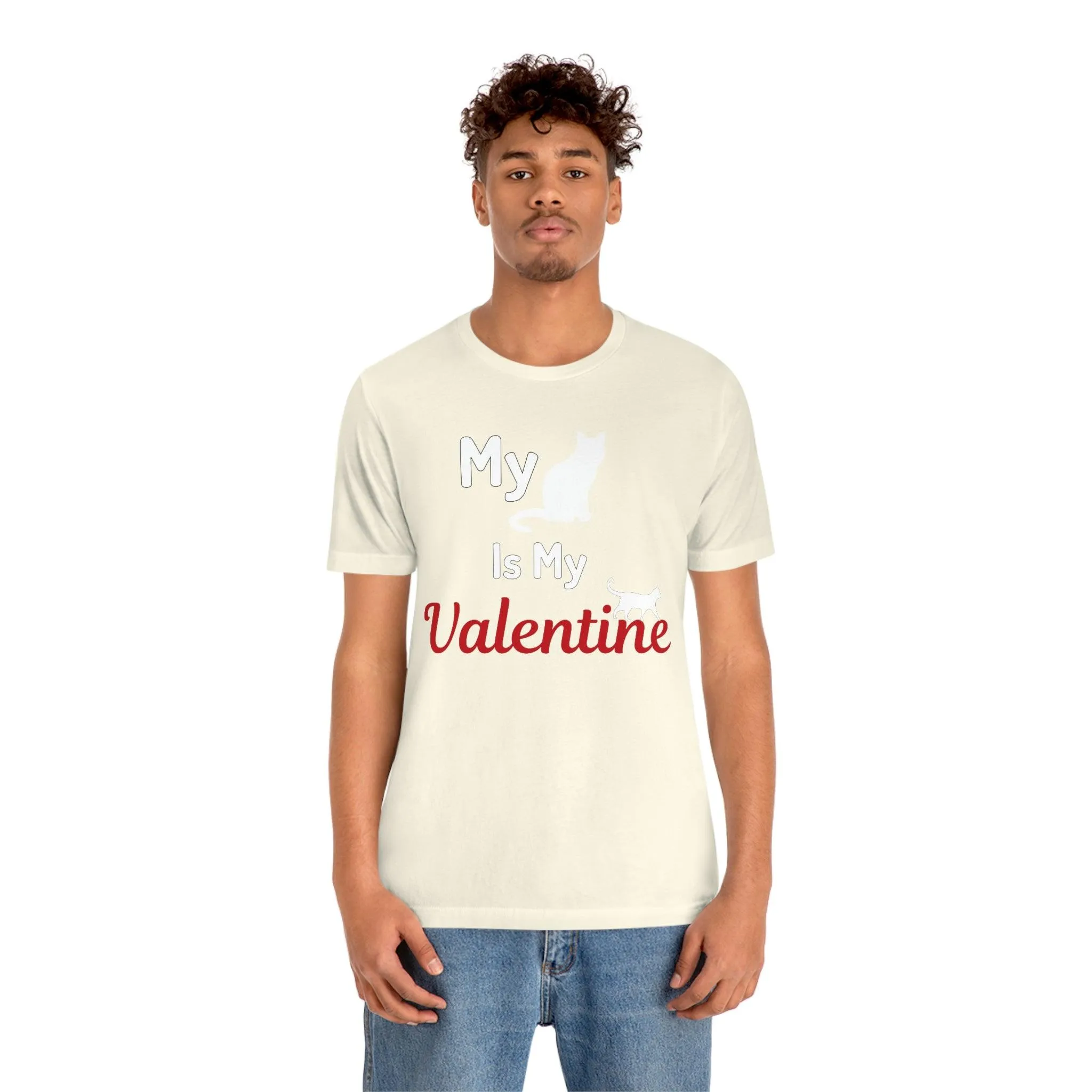 My Cat is My Valentine, Pet lover Valentine shirt - Cute cat lover shirt - gift for cat lovers