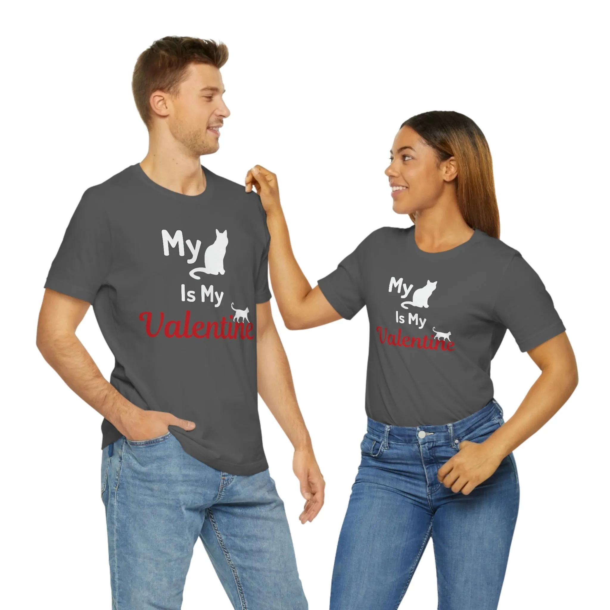 My Cat is My Valentine, Pet lover Valentine shirt - Cute cat lover shirt - gift for cat lovers