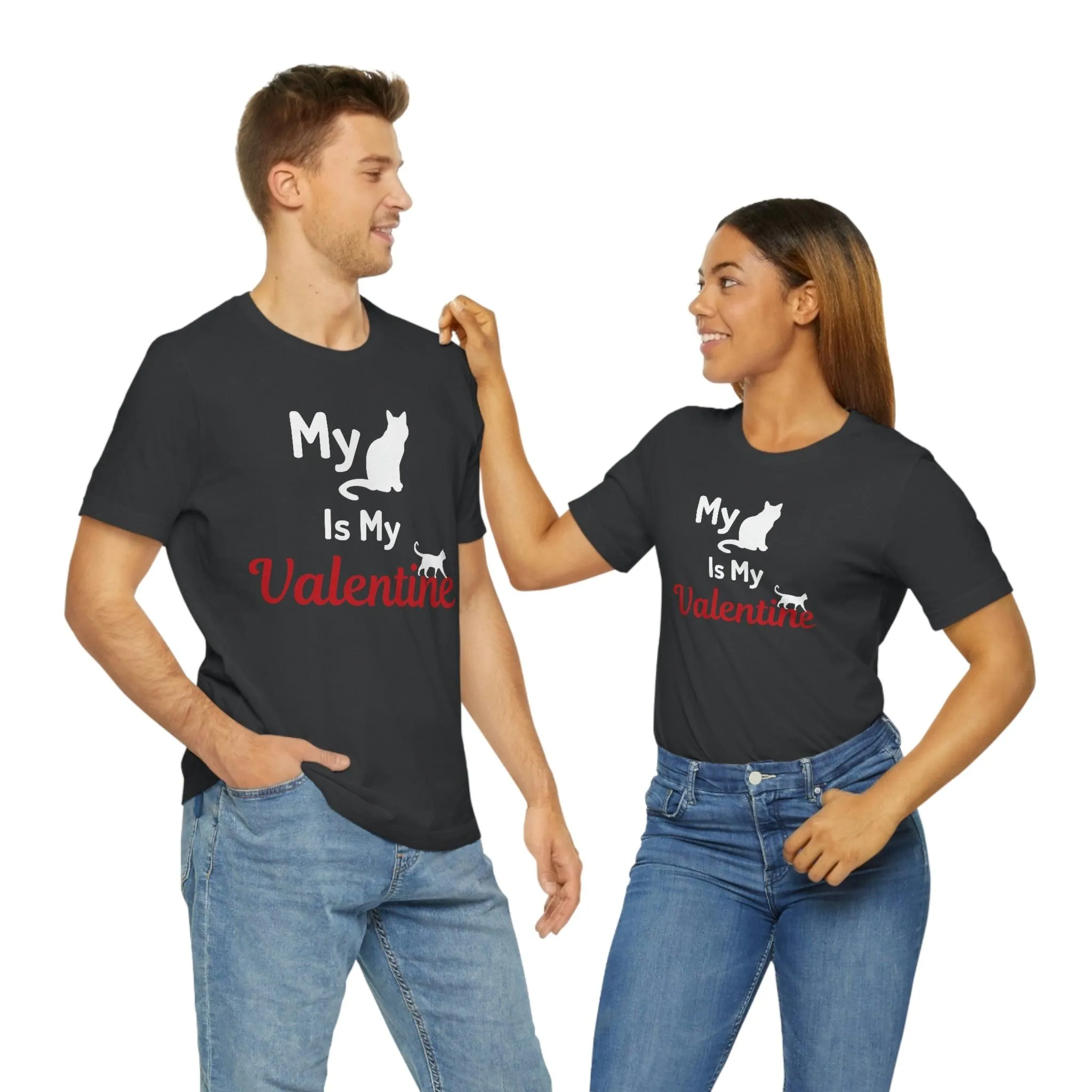 My Cat is My Valentine, Pet lover Valentine shirt - Cute cat lover shirt - gift for cat lovers