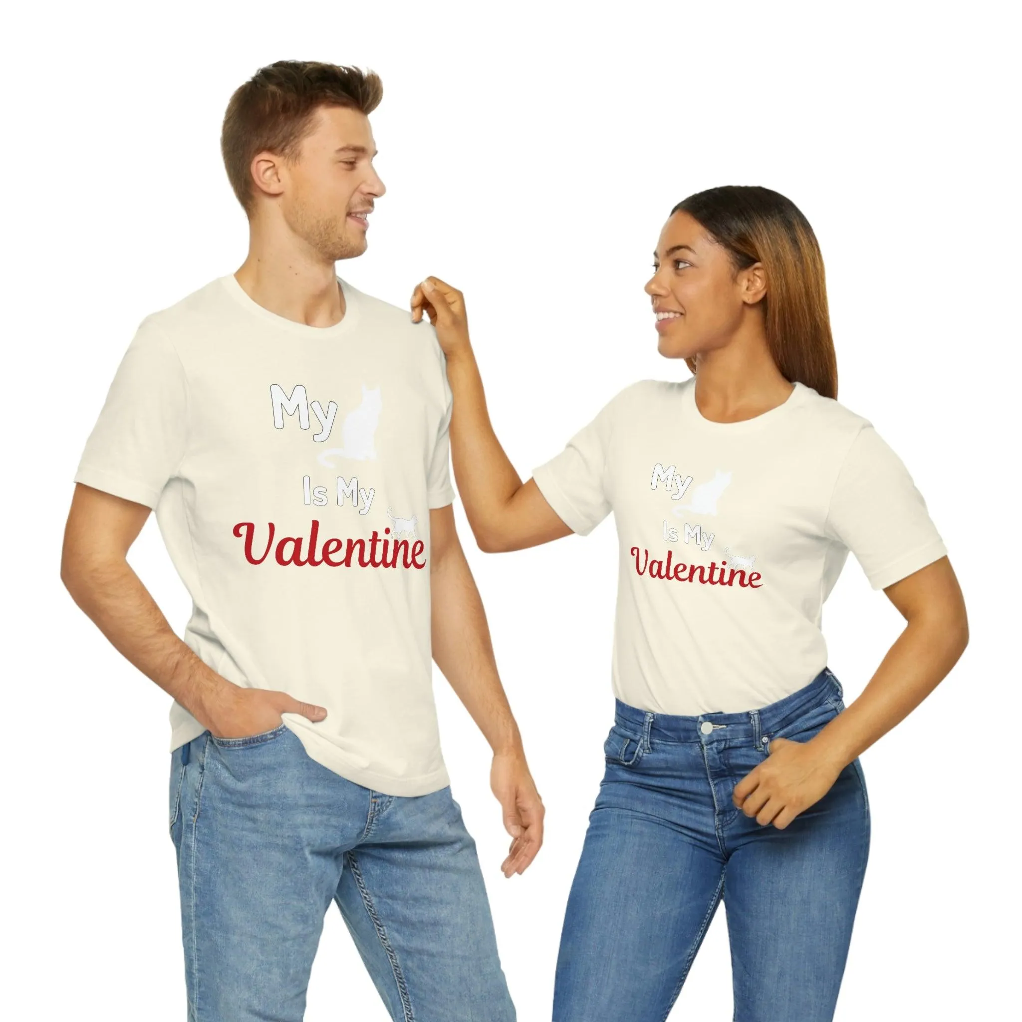 My Cat is My Valentine, Pet lover Valentine shirt - Cute cat lover shirt - gift for cat lovers