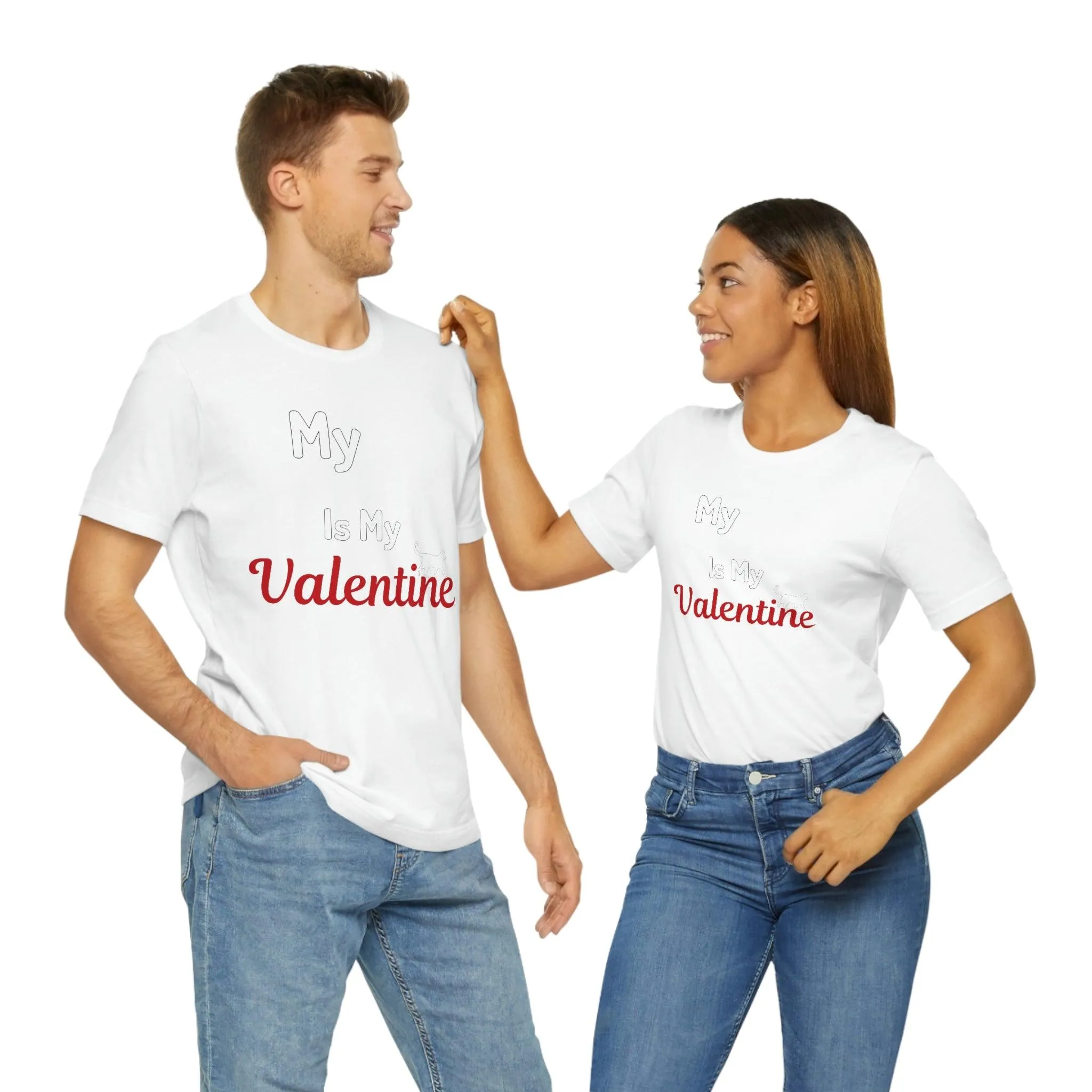 My Cat is My Valentine, Pet lover Valentine shirt - Cute cat lover shirt - gift for cat lovers