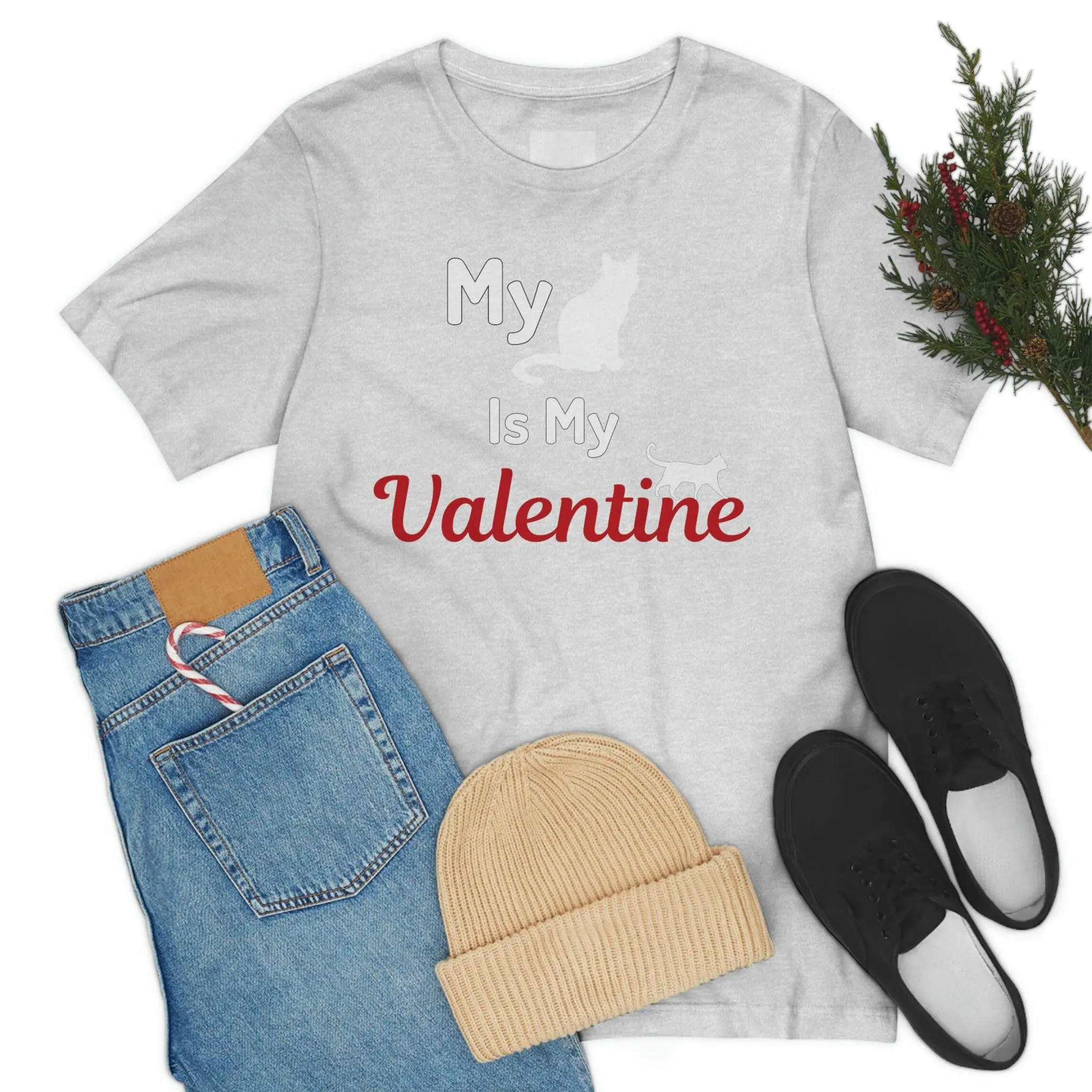My Cat is My Valentine, Pet lover Valentine shirt - Cute cat lover shirt - gift for cat lovers