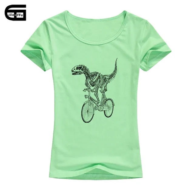 Pastel Jurassic Cycle Dinosaur Graphic T-Shirt 7 Color Options