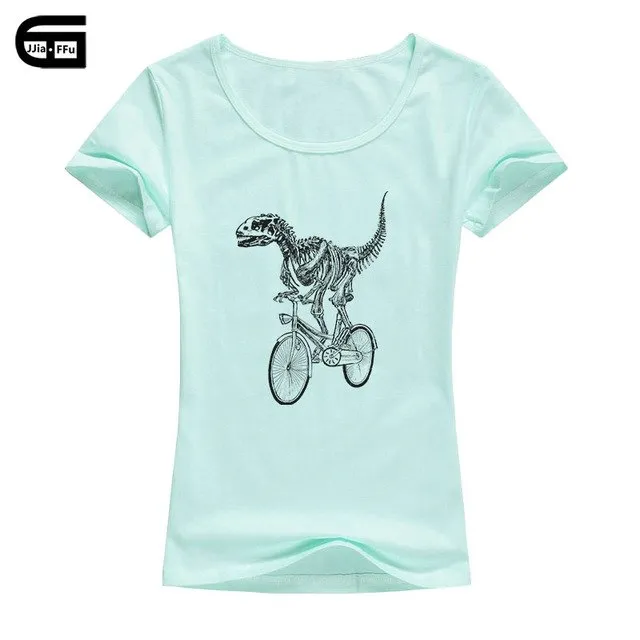Pastel Jurassic Cycle Dinosaur Graphic T-Shirt 7 Color Options