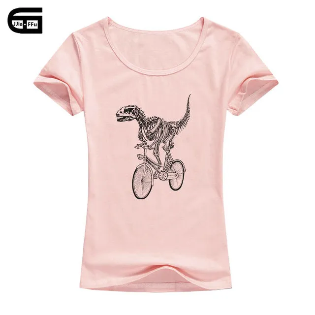 Pastel Jurassic Cycle Dinosaur Graphic T-Shirt 7 Color Options
