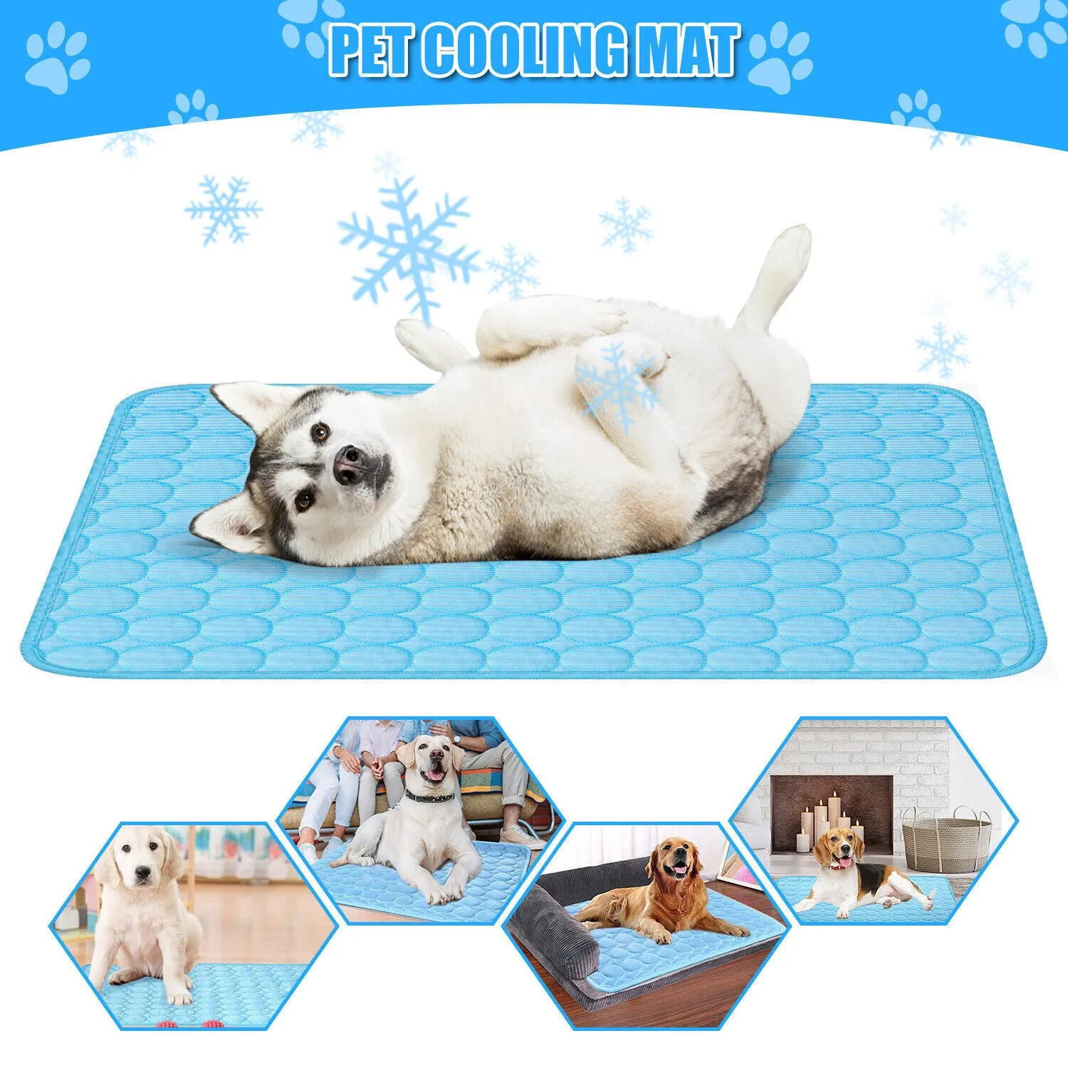 Pet Cooling Mat Cool Pad Cushion Dog Cat Puppy Blanket For Summer Sleeping Bed
