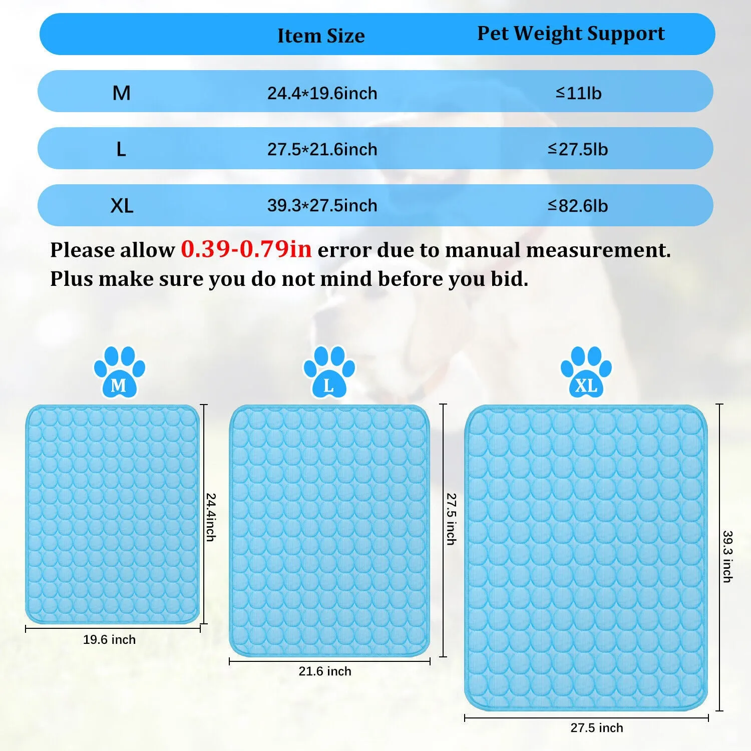 Pet Cooling Mat Cool Pad Cushion Dog Cat Puppy Blanket For Summer Sleeping Bed