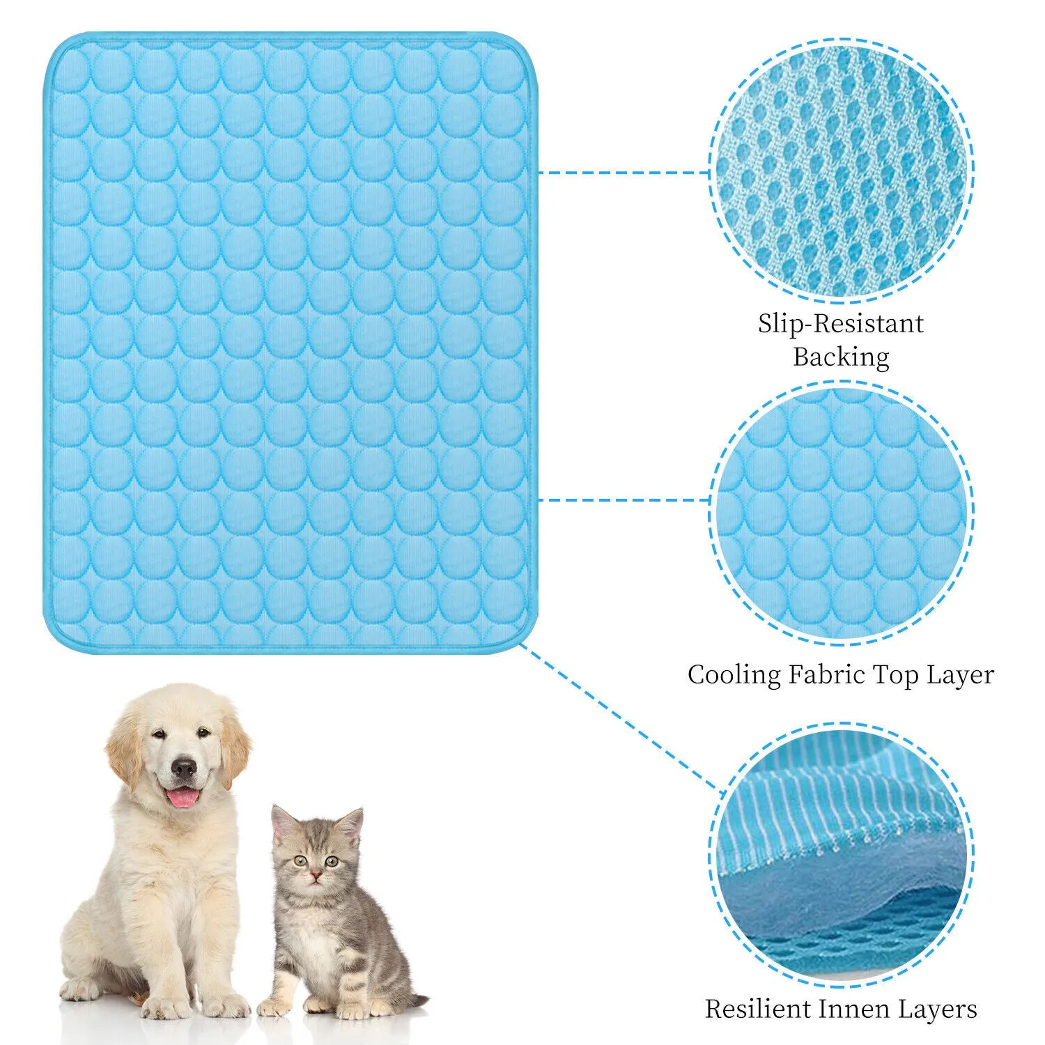 Pet Cooling Mat Cool Pad Cushion Dog Cat Puppy Blanket For Summer Sleeping Bed