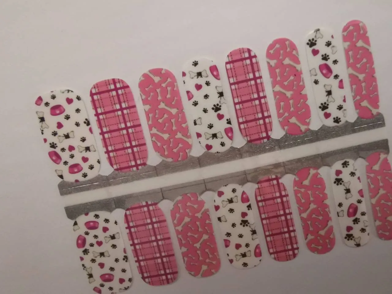 Pink and White Dog Bowls and Bones Plaid