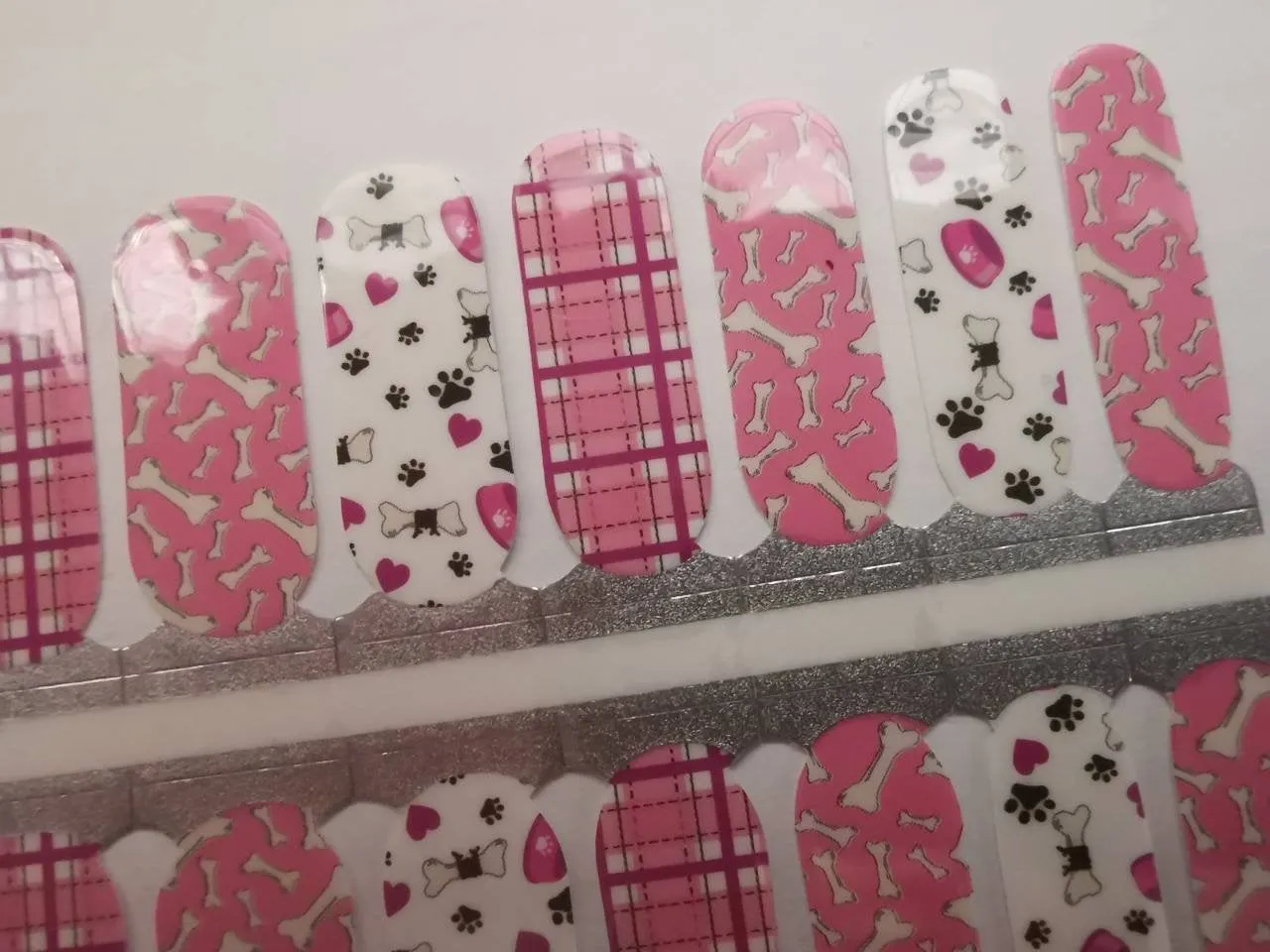 Pink and White Dog Bowls and Bones Plaid