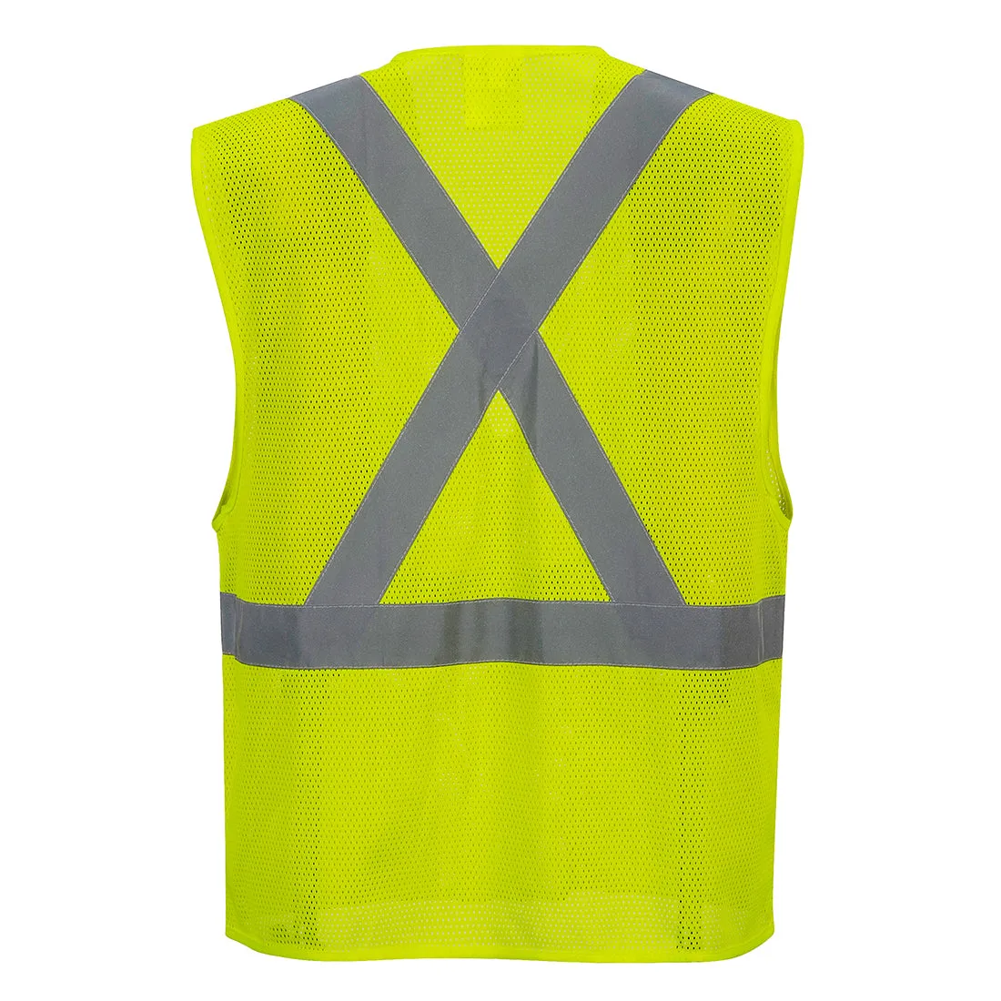 Portwest US370 Hi-Vis Reflective Cooling Mesh Vest with 6 Pockets and Zip Close