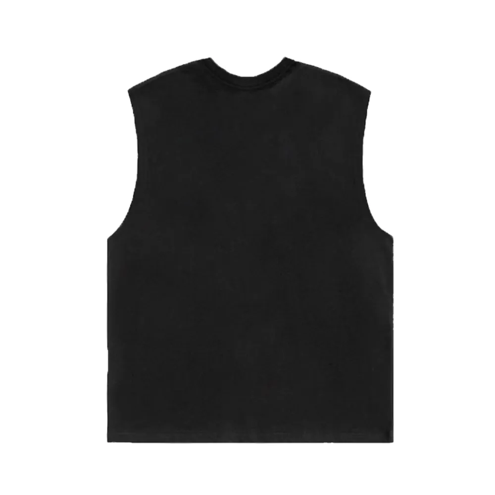 Random Letter Block Cotton Vest
