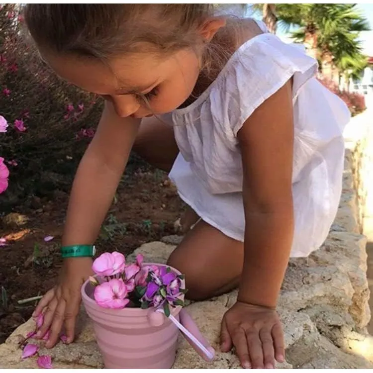 Scrunch Seeding Pot & Shovel -Old Rose