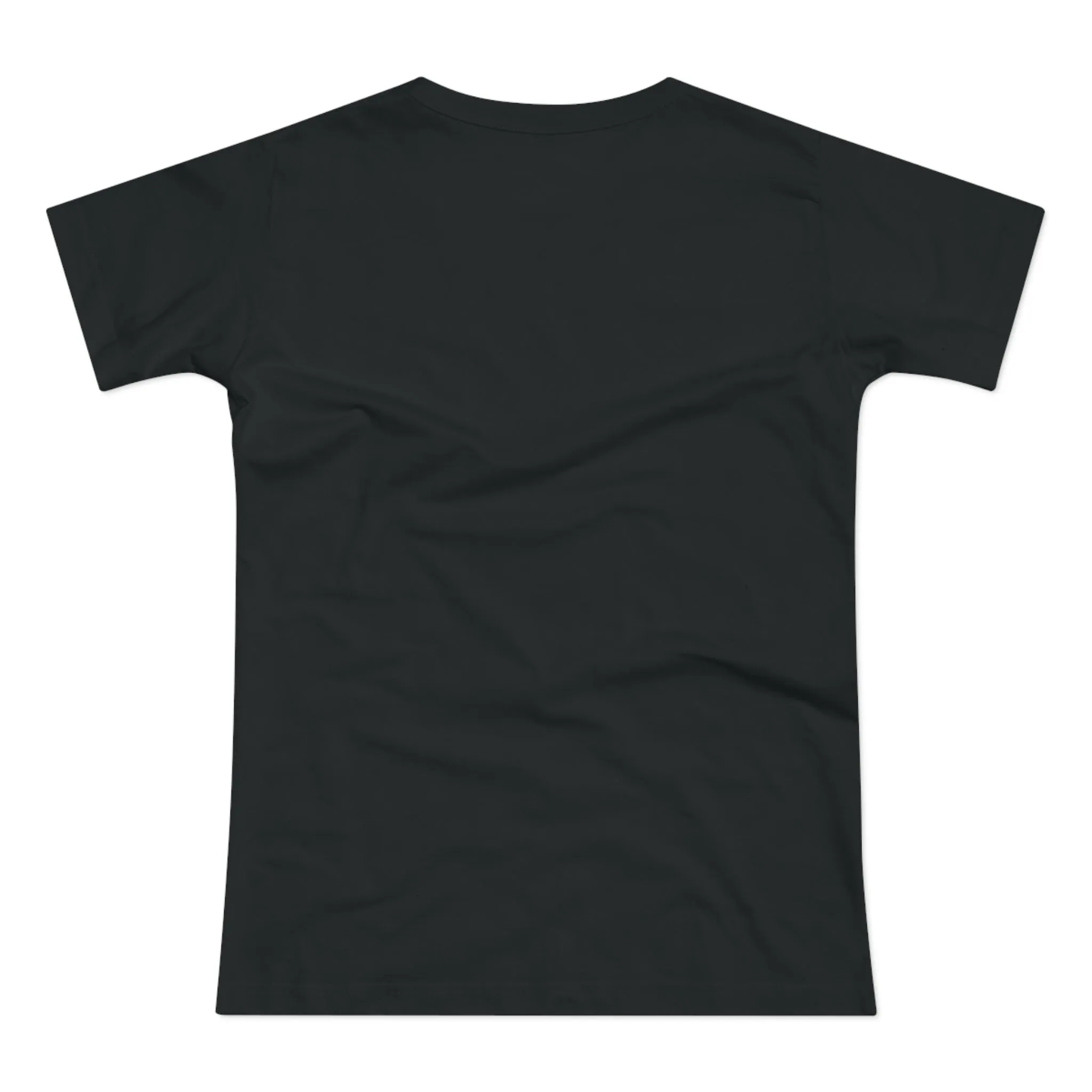 Single Jersey Women's T-shirt, A women’s t-shirt with a modern look, short sleeves and with side seams for that accentuate feminine shape. A kitten with with blue eyes and different fur looking up